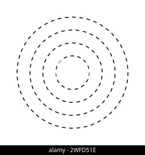 Dashed line circles. Round shape. Geometric pattern. Vector illustration. EPS 10. Stock Vector