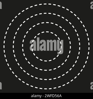 Dashed line circles. Round shape. Geometric pattern. Vector illustration. EPS 10. Stock Vector