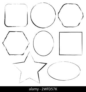 Exclusive frames, figures. Different grunge frame shapes. Modern art. stock image. EPS 10. Stock Vector