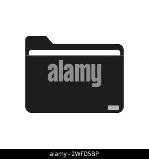 Flat template with file folder icon. Computer interface. Vector illustration. Stock image. EPS 10. Stock Vector