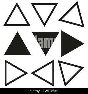 black triangles icons. Vector illustration. stock image. EPS 10. Stock Vector