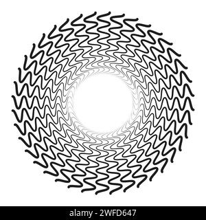 Modern circle petals line. Abstract geometric round shape. Vector illustration. EPS 10. Stock Vector