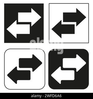 Arrows in squares. Internet application. Design element. Vector illustration. EPS 10. Stock Vector