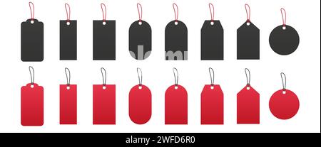 Flat price tags for banner design. red black price tags. Vector illustration. stock image. EPS 10. Stock Vector