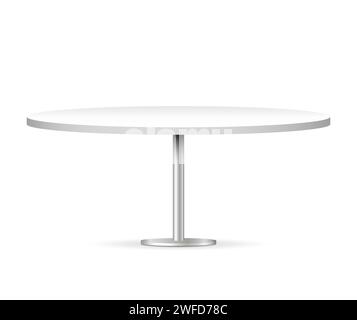 White round table in 3d style on white background. Vector illustration. stock image. EPS 10. Stock Vector