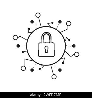 Cyber security icon. Digital technology. Software testing concept. Vector illustration. EPS 10. Stock Vector