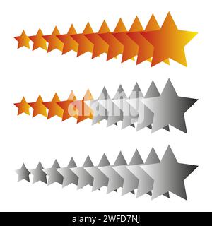 Lines of stars, great design for any purposes. Star icon. Vector illustration. EPS 10. Stock Vector