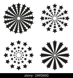 Circles of stars. Award background. Star icon. Vector illustration. EPS 10. Stock Vector