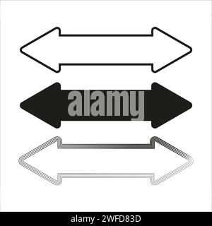 Double arrow icon. Dual sign. Navigator button. Cursor symbol. Simple flat design. Vector illustration. Stock image. Stock Vector