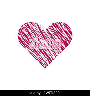 Red heart pen in hand drawn style. Poster design. Vector illustration. EPS 10. Stock Vector