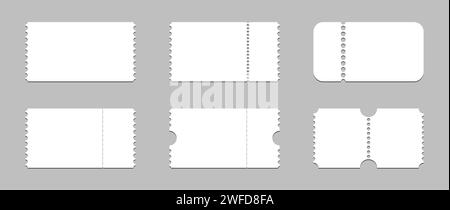 Blank white tickets. Vector illustration. stock image. EPS 10. Stock Vector