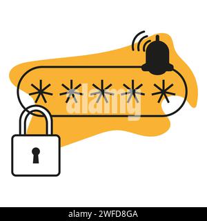 One time password. Message with code on the smartphone. Vector illustration. EPS 10. Stock Vector