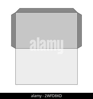The envelope die cut outline template. Stamp. circuit envelope. International standard size. vector illustration. EPS 10. Stock Vector