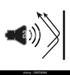 soundproofing icon, sound insulation linear sign. Vector illustration. Stock picture. EPS 10. Stock Vector