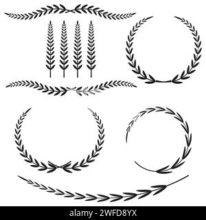 Wreaths elements. Vintage royal icon. Certificate design. Design element. Vector illustration. EPS 10. Stock Vector