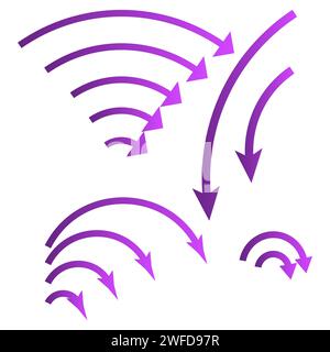 Overtake, parallel, double bending arrows. vector illustration. EPS 10. Stock Vector