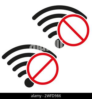 No signal, bad antenna, no wifi, no wireless connection symbol. Vector illustration. stock image. EPS 10. Stock Vector