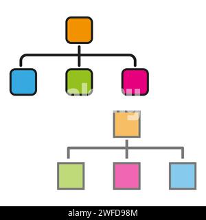 organization chart icon on white background. Vector illustration. stock image. EPS 10. Stock Vector