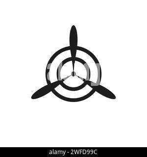 Propeller icon in flat style. Airplane fly. Air transportation. Vector illustration. EPS 10. Stock Vector