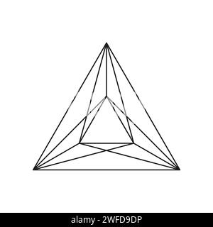 Geometric formation in abstract style. Sacred outline geometric. Vector illustration. EPS 10. Stock Vector