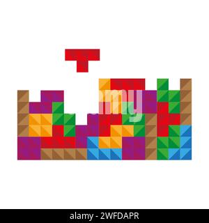 Tetris pixel bricks game. vector illustration. EPS 10. Stock Vector