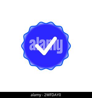 Blue check mark. Social network quality mark Tweet. Vector illustration. Stock image. EPS 10. Stock Vector