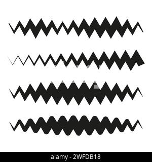 Wavy, waving line. Billowy, undulating zigzag, crisscross stripes. Vector illustration. EPS 10. Stock Vector