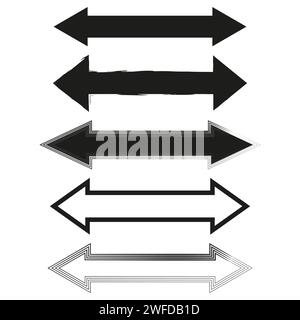 Double arrow icon. Dual sign. Navigator button. Cursor symbol. Simple flat design. Vector illustration. Stock image. Stock Vector