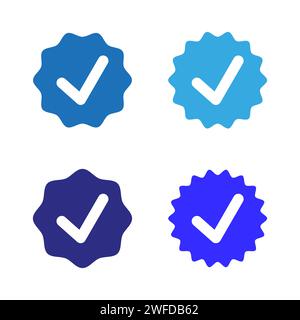Blue check mark. Social network quality mark Tweet. Vector illustration. Stock image. EPS 10. Stock Vector