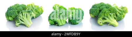 Fresh broccoli isolated. Broccoli on white. Set of fresh broccoli Stock Photo