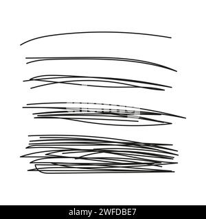 Set of Hand Drawn Scribble Smears. scrabble stroke, scratch, marker pen lines. Vector illustration. stock image. EPS 10. Stock Vector