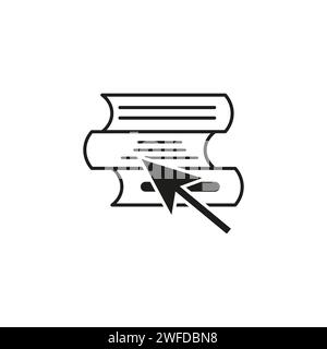 online library icon, logo education course, guide book, digital book archive. Vector illustration. stock image. EPS 10. Stock Vector