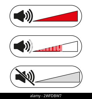 Volume control. digital volume knobs. adjust opacity mask to set volume level. Vector illustration. stock image. EPS 10. Stock Vector