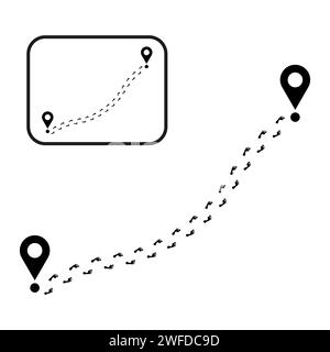 Different human footprints pin icon. Vector illustration. EPS10. Stock image. Stock Vector