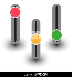 Button template in 3 state. Vector illustration. EPS 10. Stock Vector