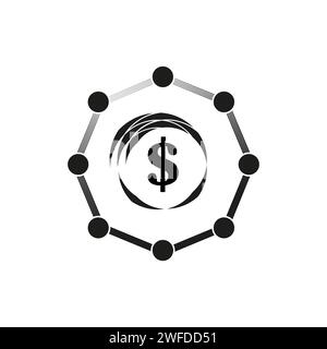 Money Network icon. Vector illustration. EPS 10. Stock image. Stock Vector