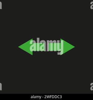 Car dashboard panel icon on a black background. Arrows indicating the operation of the turn signals. Vector illustration. EPS 10. Stock Vector