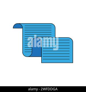 Old blue paper. The paper is wavy. Old writing. Design element. Vector illustration. stock image. EPS 10. Stock Vector