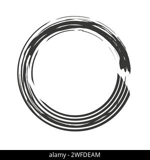 Grungy circle. Circle paintbrush. Circular splatter effect. Vector illustration. EPS 10. Stock image. Stock Vector