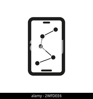 Route smartphone pictograph icon. Vector illustration. EPS 10. Stock image. Stock Vector