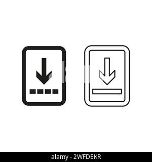 Smartphone with down arrow. Mobile download icon. Vector illustration. EPS 10. Stock image. Stock Vector