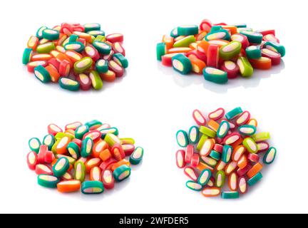 Colorful jelly candies on white background Stock Photo - Alamy