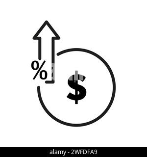 Money dollar up arrow. Vector illustration. stock image. EPS 10. Stock Vector