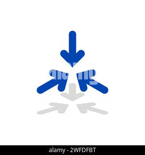 Triple collide arrows icon. Icon for web site. Vector illustration. EPS10. Stock Vector