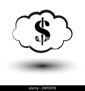 Dollar service cloud computing icon. Vector illustration. EPS 10. Stock image. Stock Vector