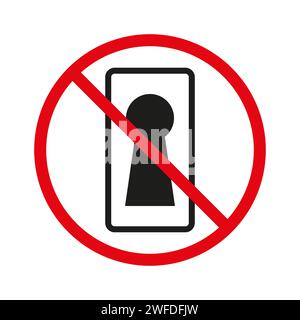 Keyhole with Do Not Disturb sign. Vector illustration. EPS 10. Stock image. Stock Vector