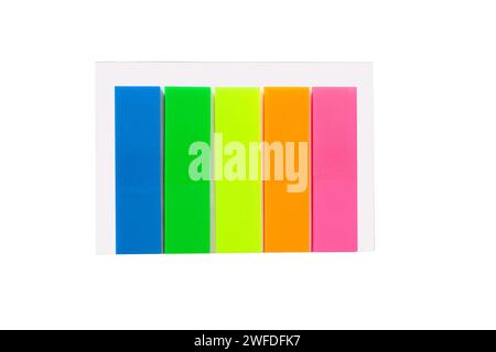 multicolored paper sticky notes isolated on white background Stock Photo