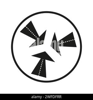 Merge directions icon. Vector illustration. EPS 10. Stock image. Stock Vector