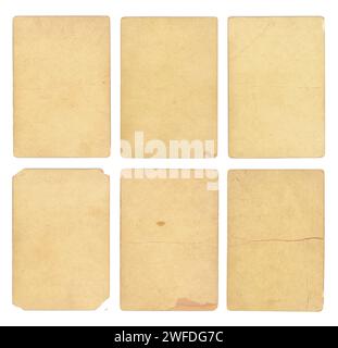 Set of Blank Vintage Game Cards with authentic tears, worn edges and stains - Isolated Stock Photo