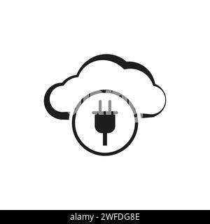 Network cloud plug icon. Vector illustration. EPS 10. Stock image. Stock Vector